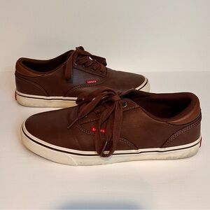 Men’s Levi’s Brown Faux Leather Classic Sneakers Size US 8